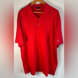 Nike Tiger Woods Polo Shirt Mens XXL Red Dri-FIT Plaid Golf Performance Top EUC